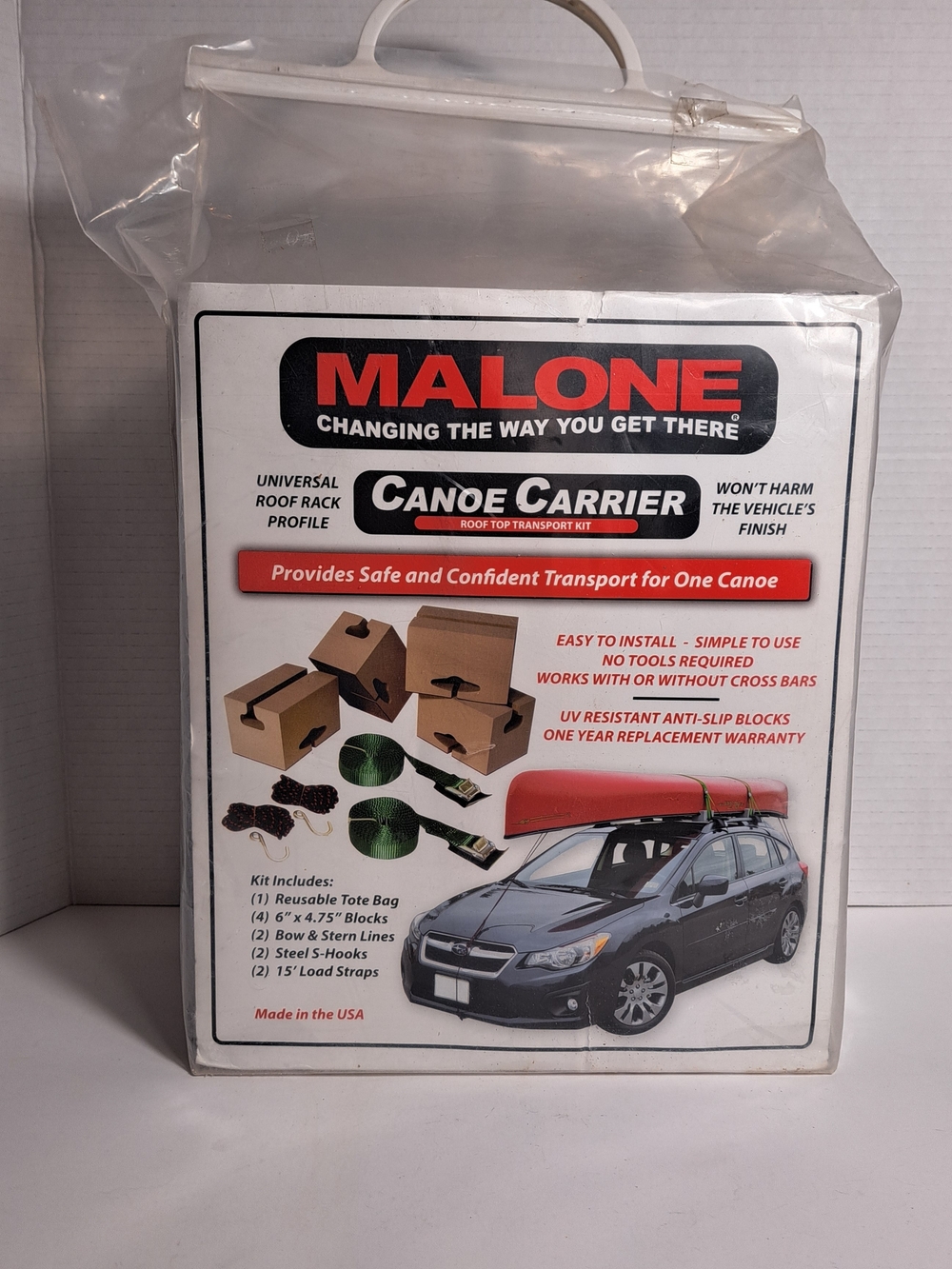 Malone Canoe Carrier Kit in Red, Black, White